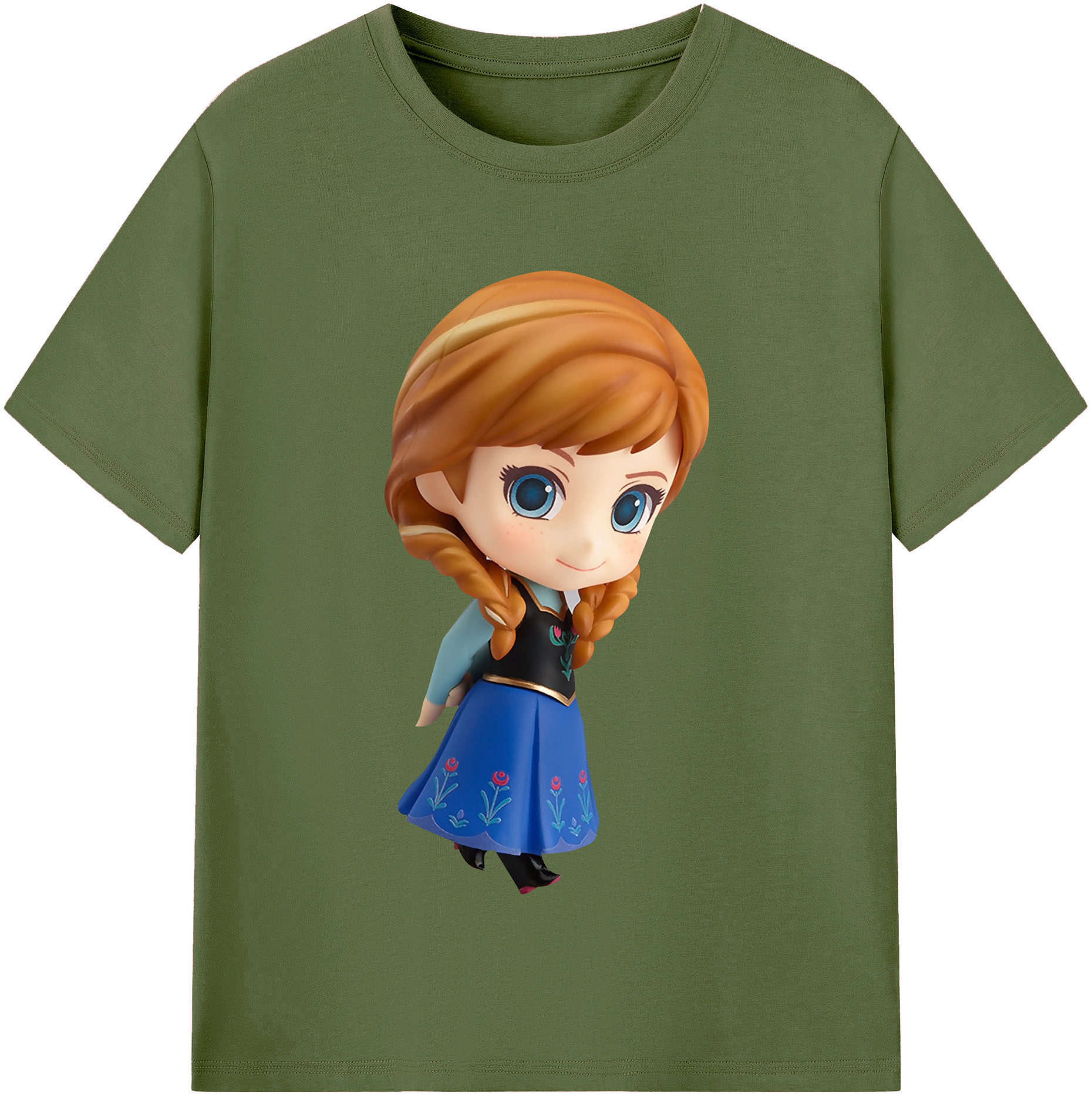 （画像用） アナと雪の女王 アンナ エルサ Frozen Anna Elsa 綿100％半袖Tシャツ（フロントプリント）